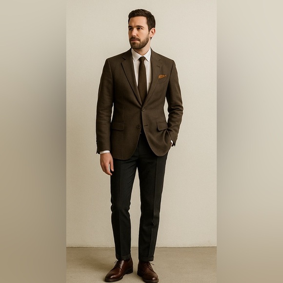 Zignone Men’s Suit Jacket Olive Made In Italy.  Size 38R - Picture 2 of 10